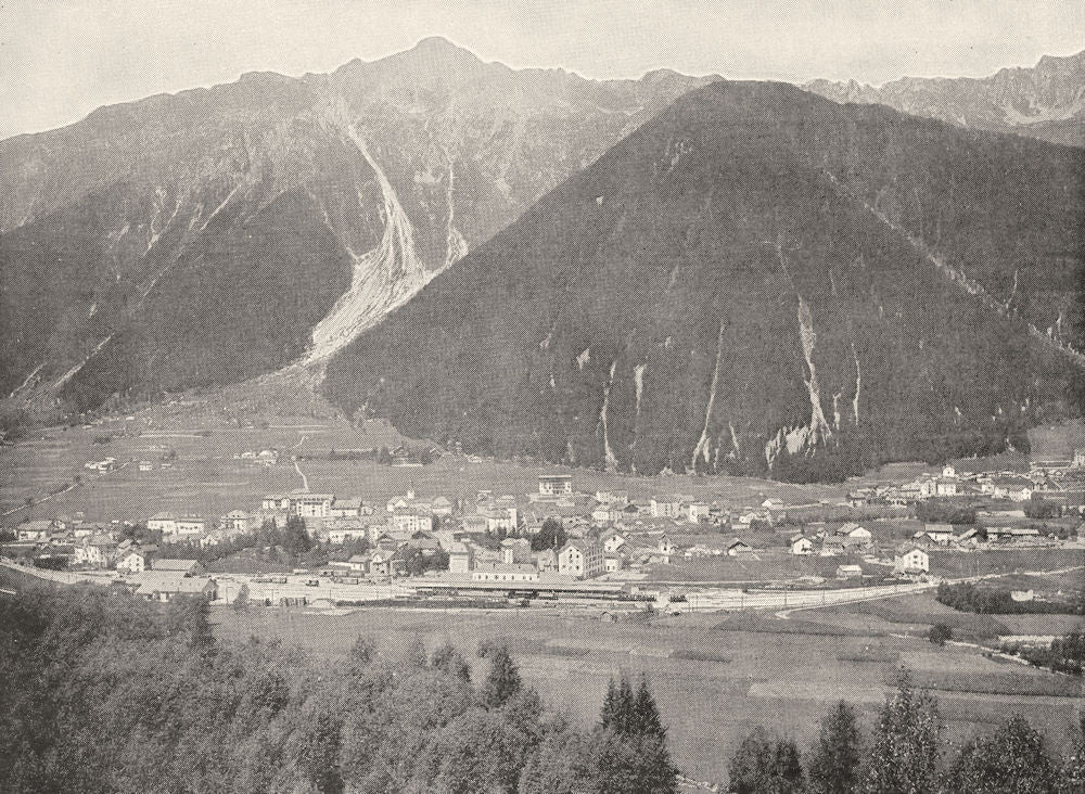 HAUTE- SAVOIE. Vue Générale de Chamonix et du Brévent 1900 old antique print